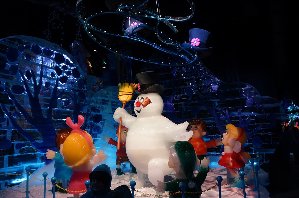 Frosty the snowman frozen outside