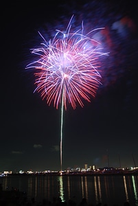 Purple red fireworks photo