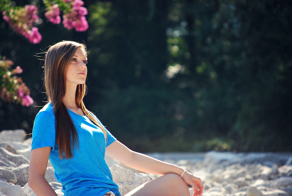 Happy person outdoors