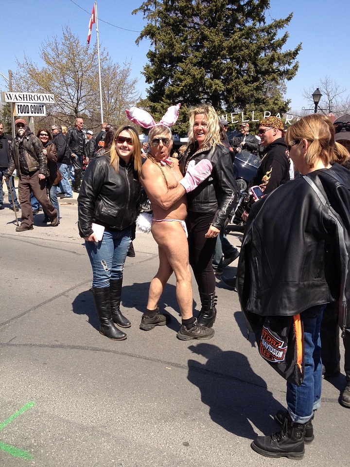Bikers crowd adults