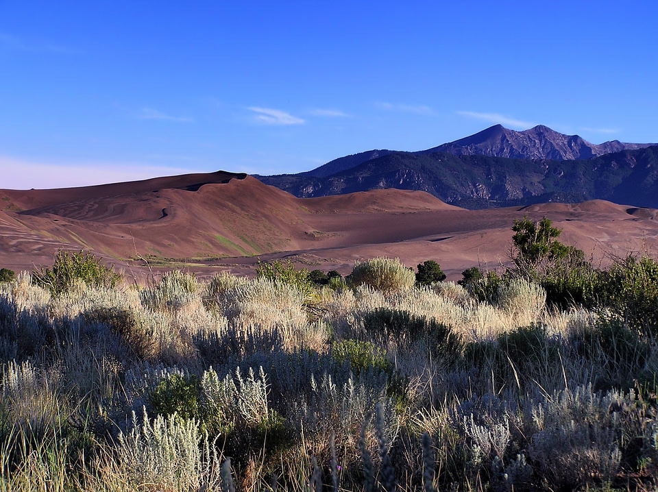 Sand dunes mountains grass