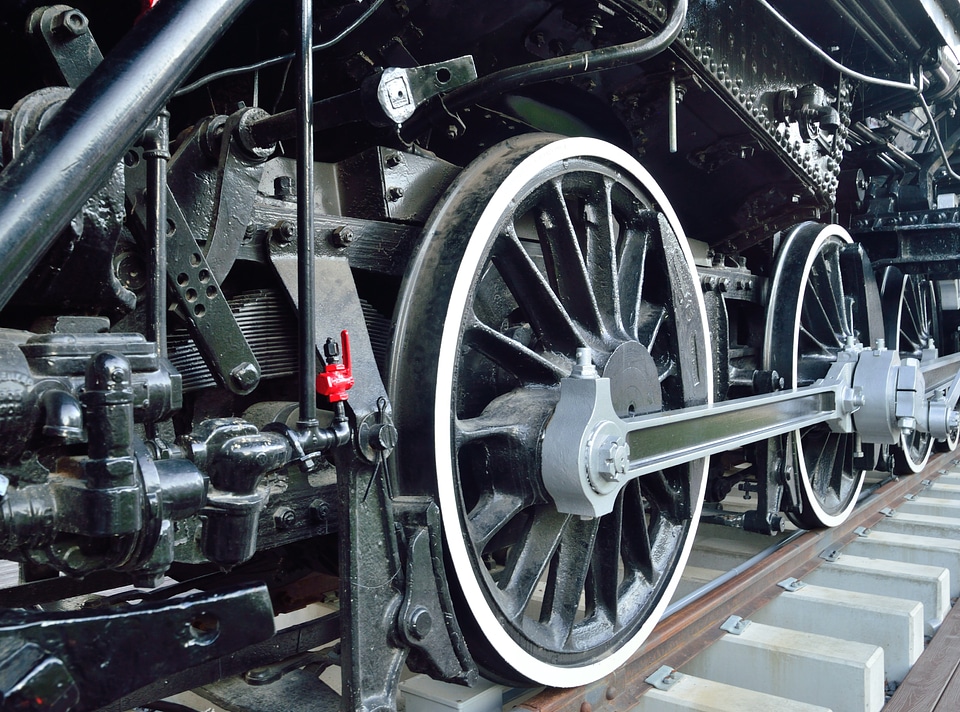 Old steam engine railroad locomotive