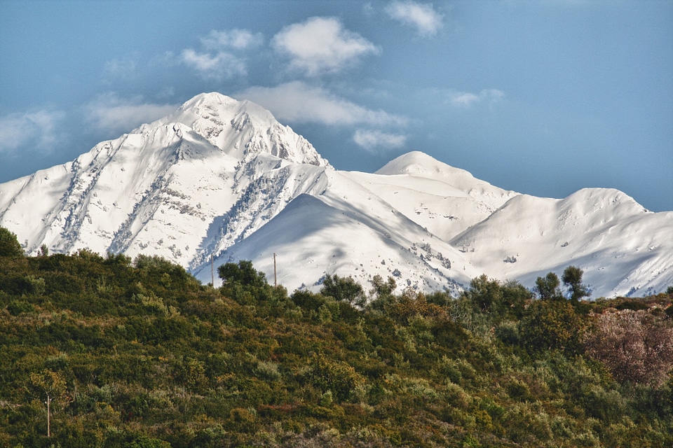 Snow greece winter
