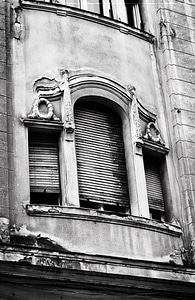 Romania window black and white
