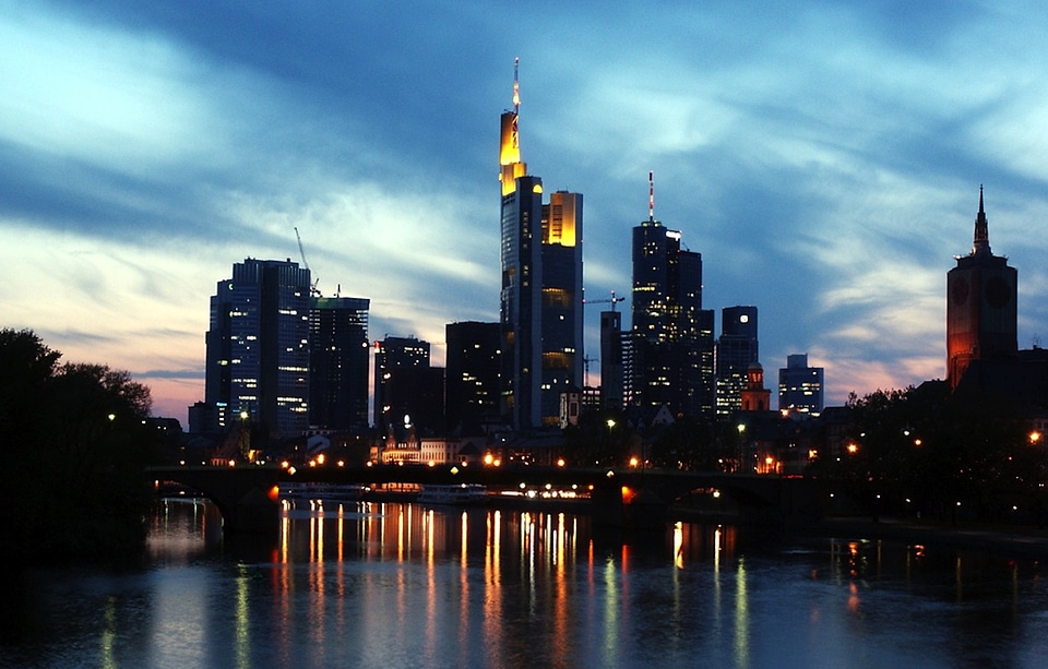 Skyline architecture sunset