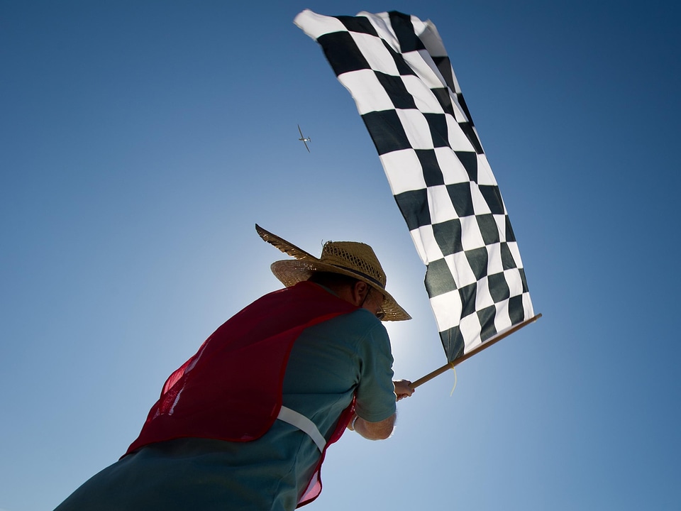 Clouds airplane-race flag