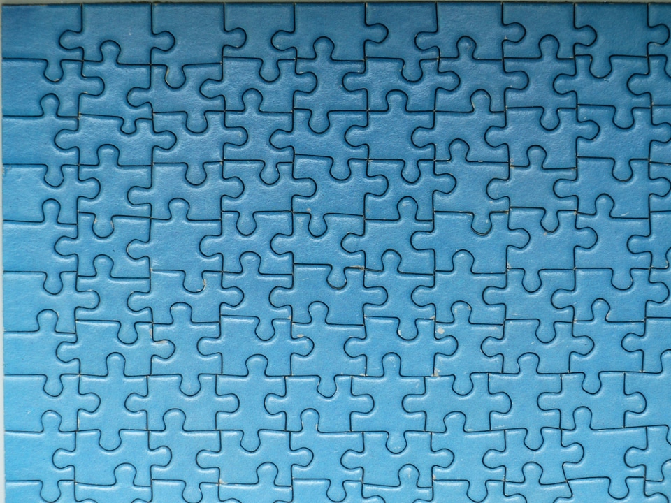Piecing together pieces of the puzzle blue