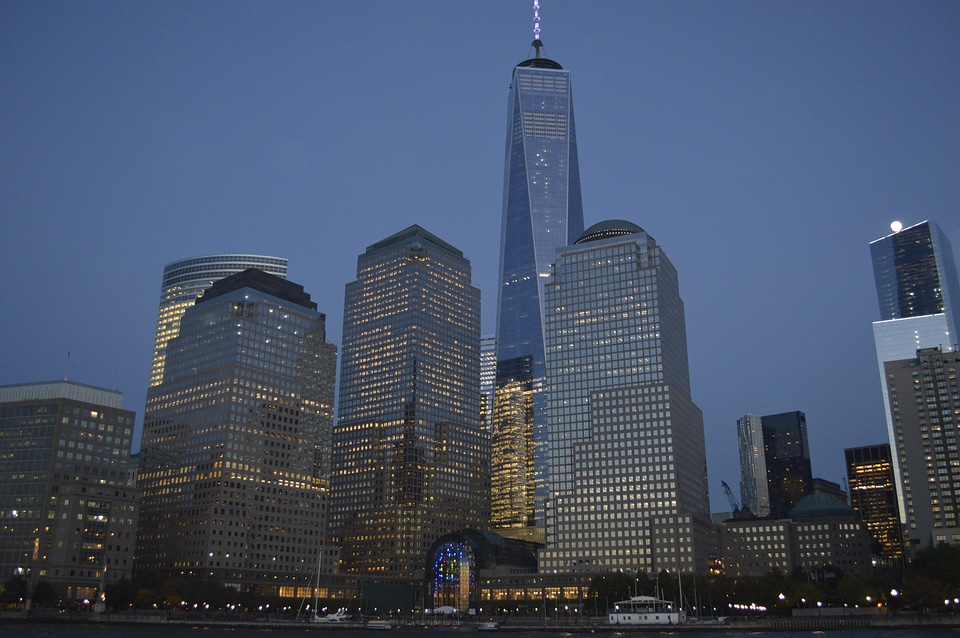 Evening new york city skyline photo