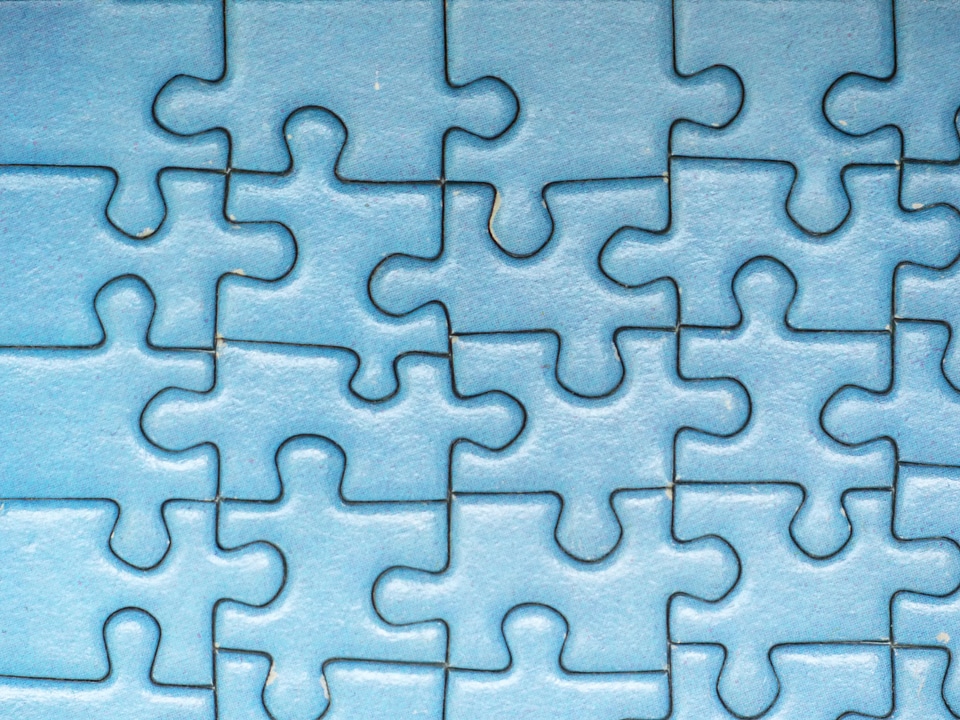 Piecing together pieces of the puzzle blue