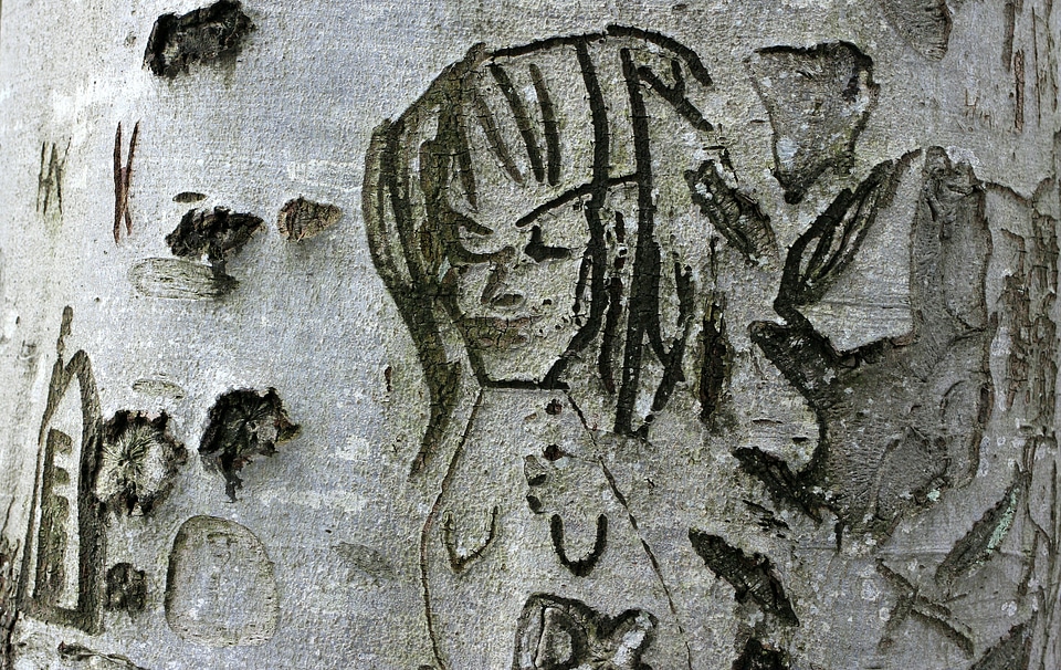 Person symbol engraved