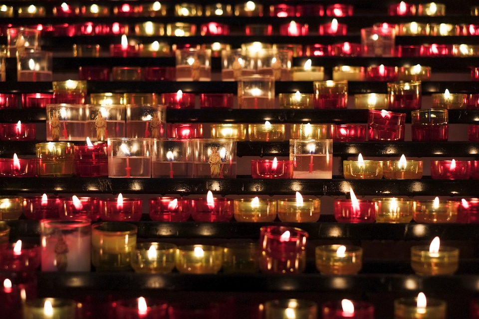 Candlelight fire burning
