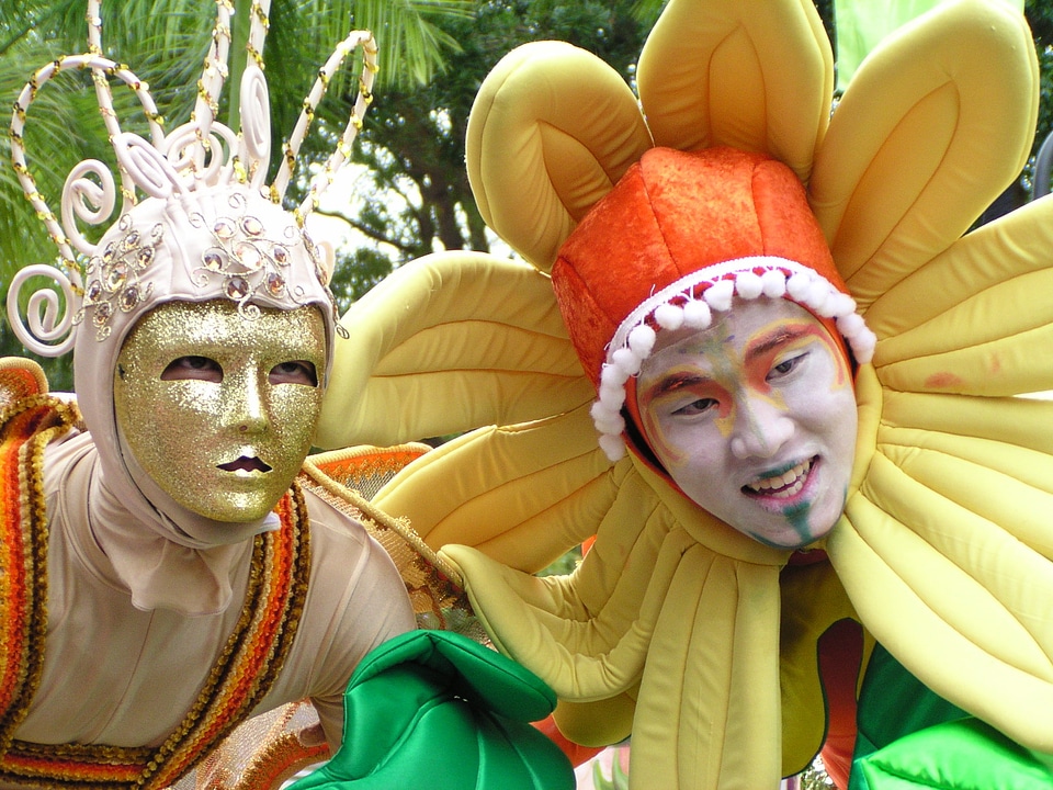 People clown flowers