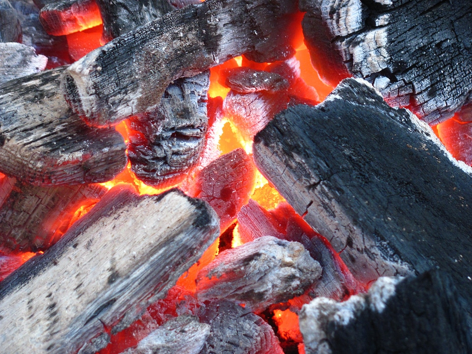 Barbecue flame outdoor