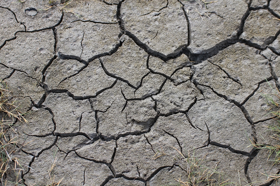 Dehydrated drought ground