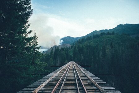 Wood Train Tracks photo