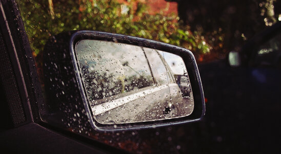 Car Mirror Raining photo
