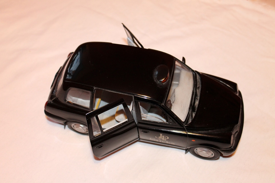 Black metal car toys