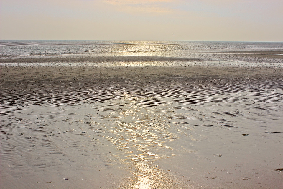 Ebb sunset north sea