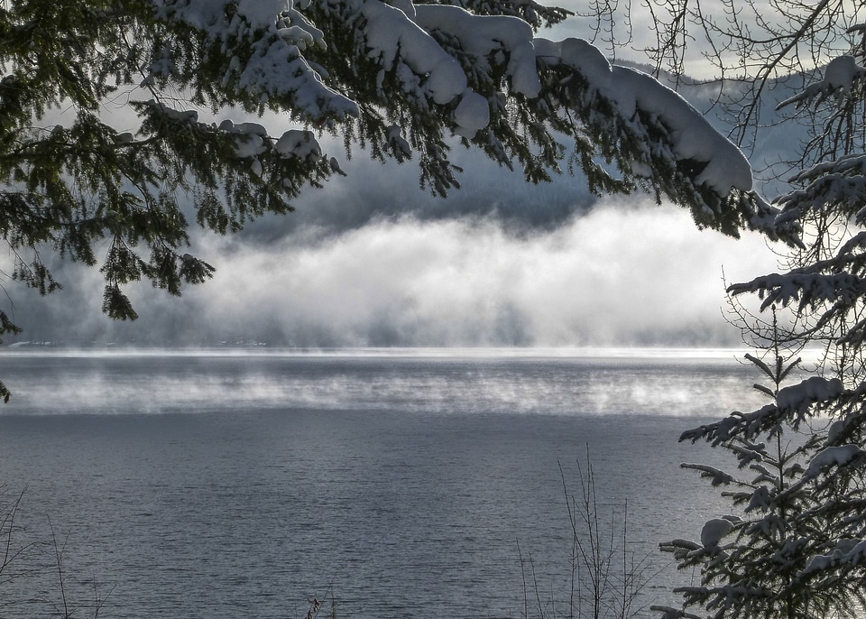 Snow icy landscape photo