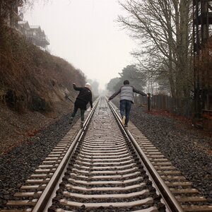 People Train Tracks photo