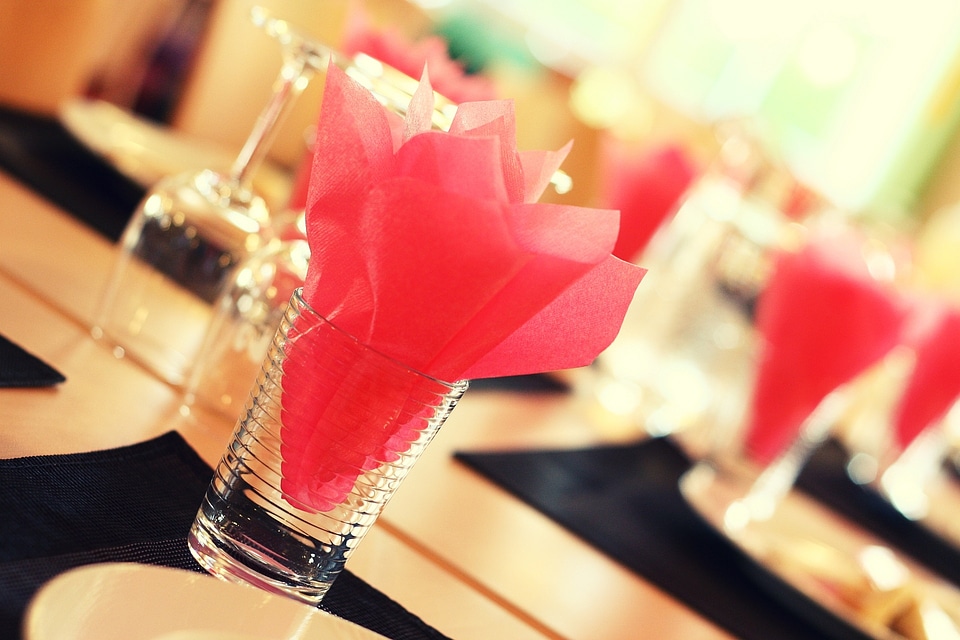 Napkin glasses drink