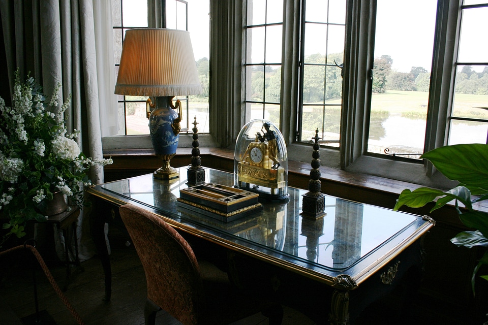 Leeds castle england view from the window of the castle photo