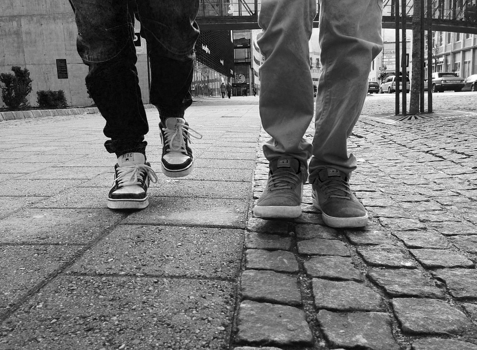 Legs people strolling