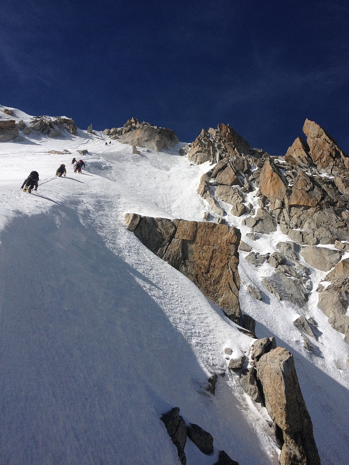 Mont blanc terminal slope mountaineering