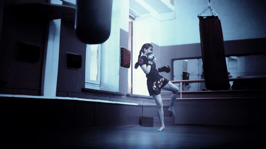 Girl Kickboxing photo