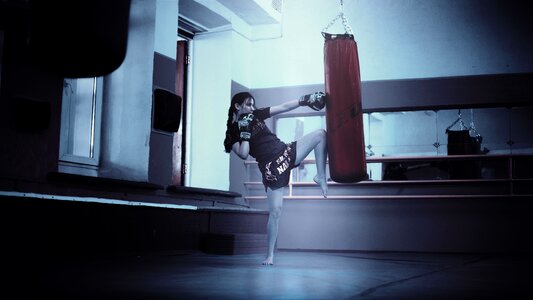 Girl Kickboxing photo