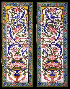 White glaze two panels iran