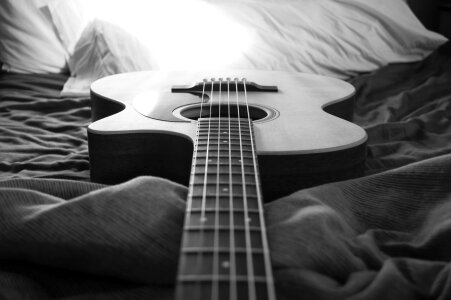 Black And White Guitar photo