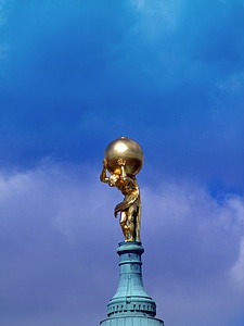 Gold plated lead character atlas in greek mythology