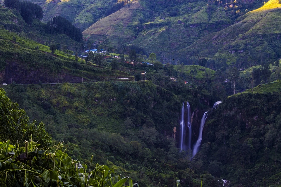 Landscape water fallling