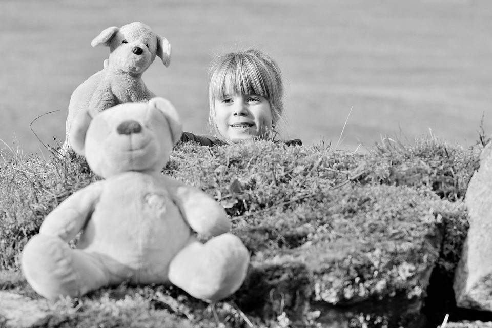 Stuffed animals nature play
