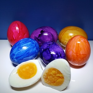 Egg painted food colorings photo
