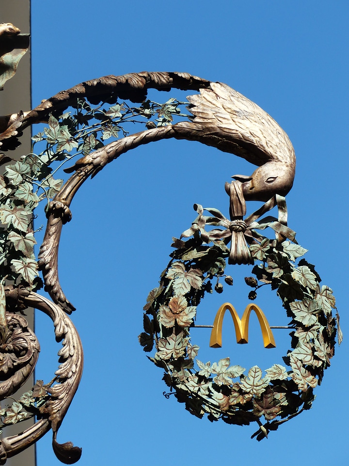 Advertising sign wrought ironwork adler