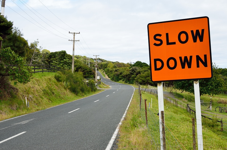 Road sign roadsign slow