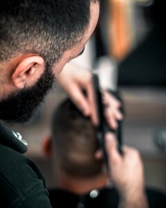 Barber Cutting photo