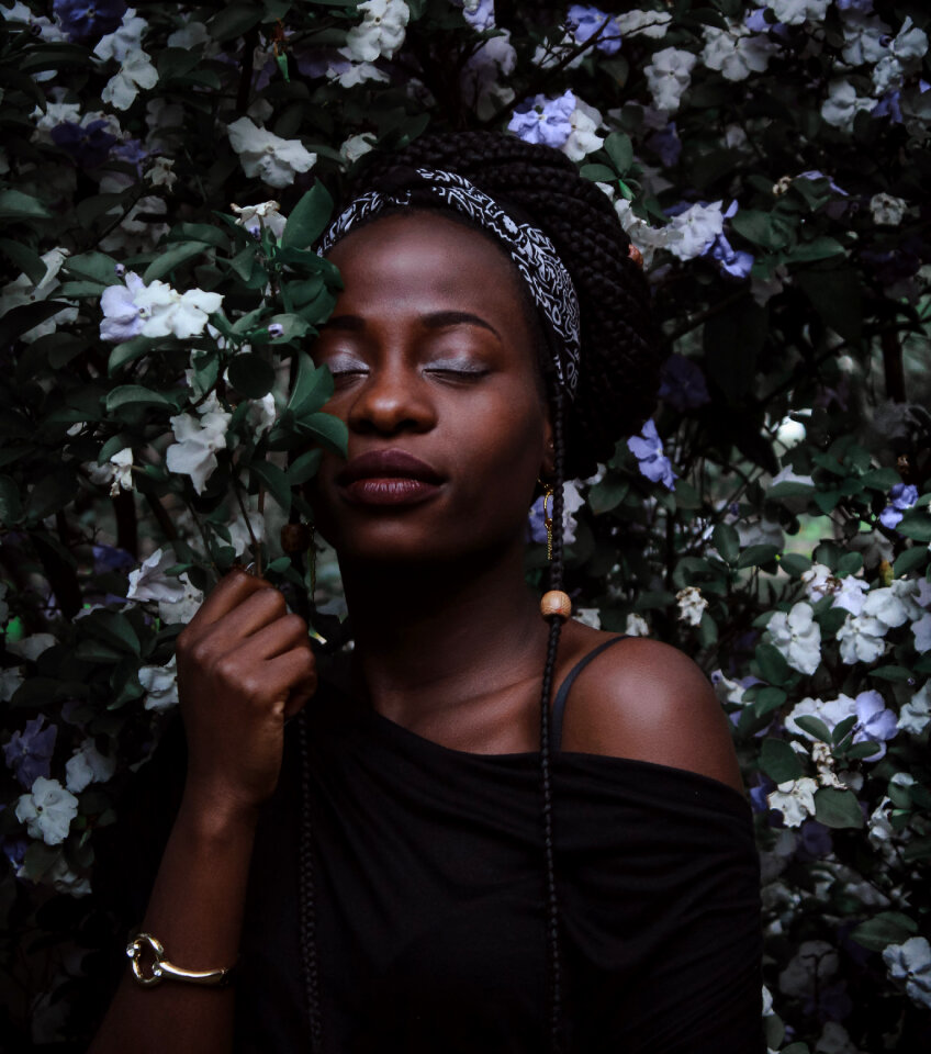 Woman Smelling photo