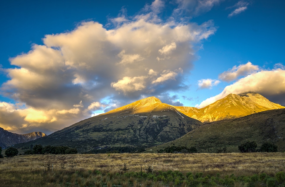 Cloudy peak view