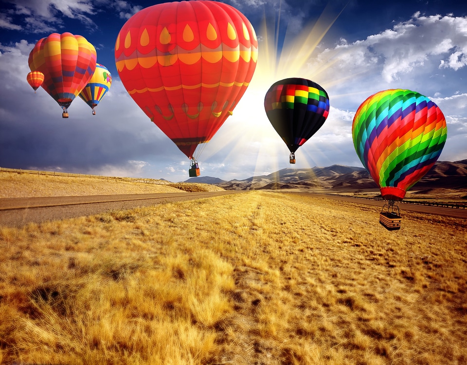 Countryside flight balloon fiesta
