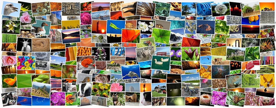 Photo album mosaic collage