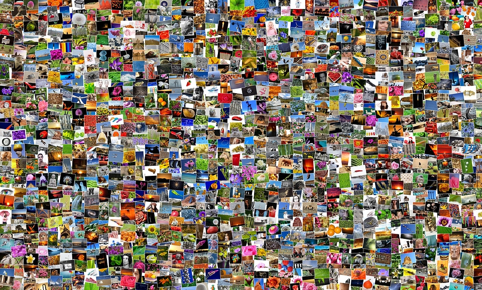 Photo album mosaic collage