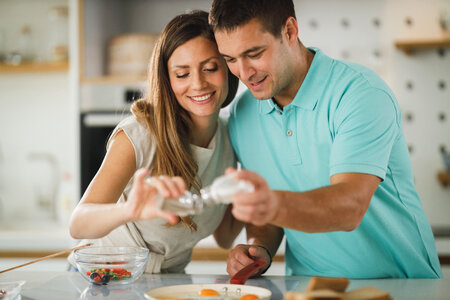 Couple Cooking photo
