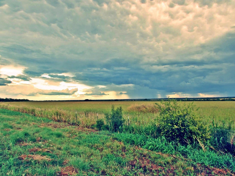 Storm clouds field