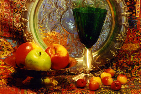 still life with green glass photo