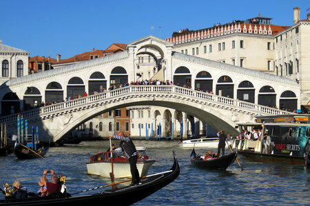 bridge and gondolas, Venice photo