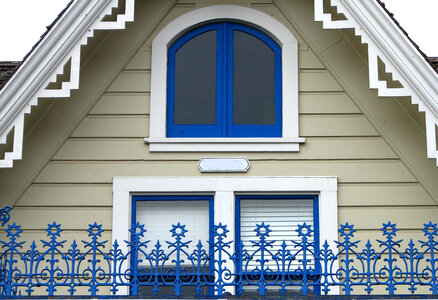 house with blue decorations photo