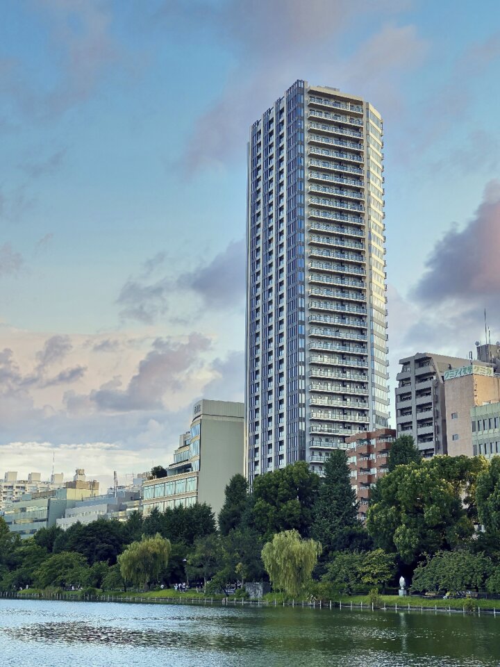 Buildings Overlooking Shinobazu Pond, Tokyo, Japan